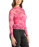 Bcx Juniors' Lace Mock-Neck Top