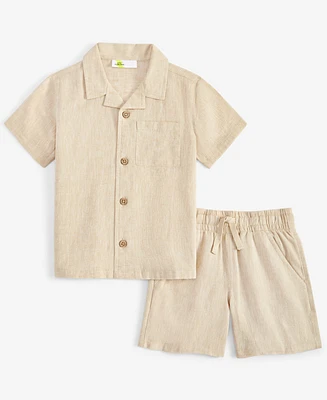 Epic Threads Toddler Boys 2T-4T Two-Tone Button-Down Shirt & Shorts, Exclusively at Macy's