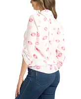 Bcx Juniors' Floral-Print Utility Shirt