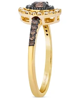 Le Vian Chocolate Diamond & Nude Diamond Halo Ring (1/2 ct. t.w.) in 14k Gold