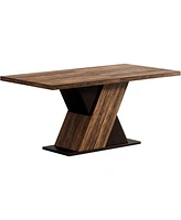 Tribesigns Farmhouse Dining Table for 4-6 People, 55