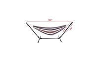 Slickblue Professional Black & Silver Hammock Stand with Coffee Stripe Polyester Hammock, Stylish Outdoor Setup