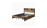 Slickblue Queen Bed Frame with Storage Headboard & 4 Drawers - Stylish and Functional Bedroom Solution