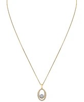 Sirena Diamond Orbital Oval 18" Pendant Necklace (3/8 ct. t.w.) in 14k Gold & White Gold