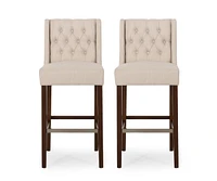 Set of 2 Counter Height Bar Stool with Backrest,Bar Chairs for Kitchen Island or Home Bar-The Pop