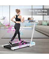 3-in-1 Foldable Treadmill – Removable Desk & Remote