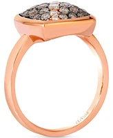 Le Vian Chocolate Ombre Diamond & Vanilla Diamond Pave Cluster Ring (3/4 ct. t.w.) in 14k Rose Gold