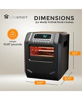 Lifesmart 4 Element 1500W Portable Electric Infrared Quartz Space Heater, Indoor