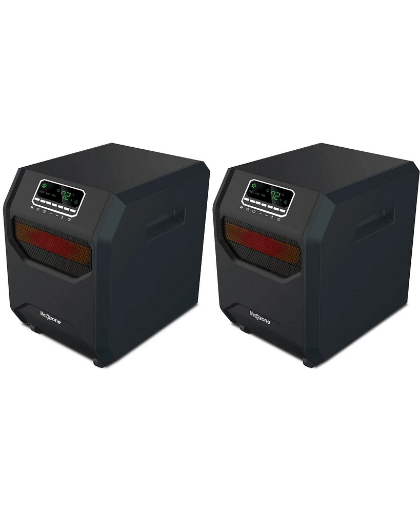 LifeSmart 4-Element Quartz Infrared Portable Electric Room Heaters (2 Pack)