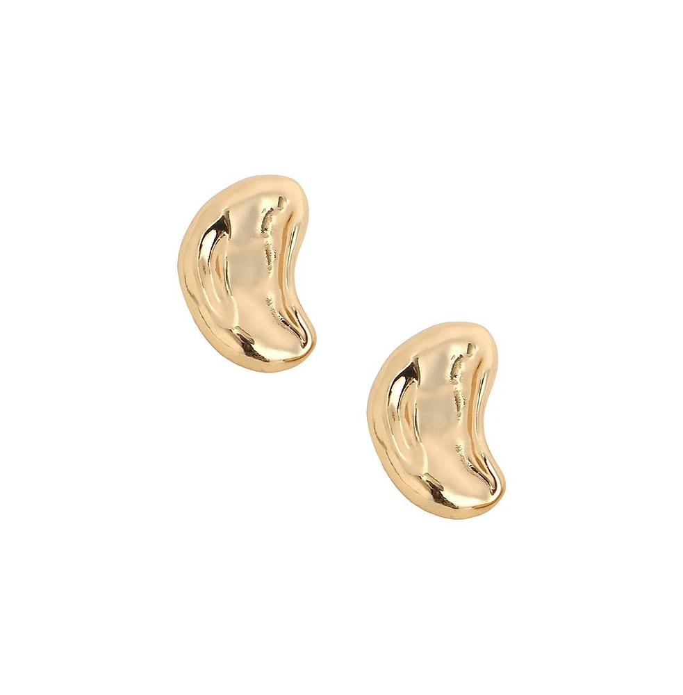 Sohi Women's The Dented Bean Stud Earrings