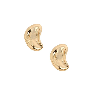 Sohi Women's The Dented Bean Stud Earrings