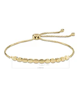 Devata Hexagon Link Box Chain Slider Bolo Bracelet in 14K Gold, Fits 6.0 in to 8.0 in wrist, approx. 4.7 grams