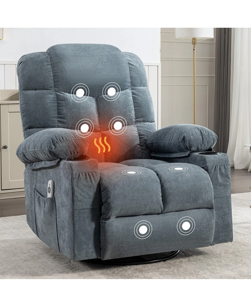 Boyel Living Massage Rocker Recliner Chair Rocking Chairs for Adults Oversized with 2 Cup Holders and Usb Charge