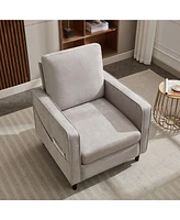 Boyel Living Accent Chair Modern Linen Fabric Armchair for Living Room Sofa Chair