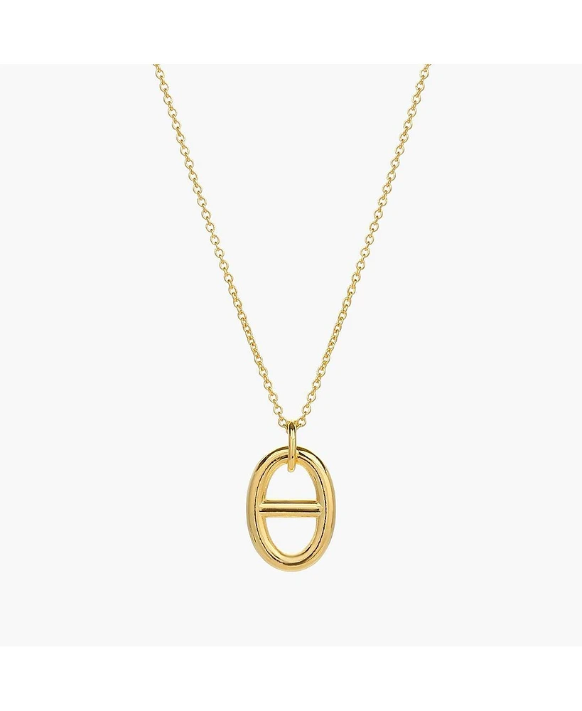 Bearfruit Jewelry Sterling Silver 18k Gold Plated Erin Circle Necklace 22"-24"