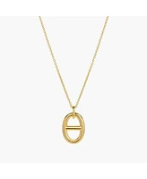 Bearfruit Jewelry Sterling Silver 18k Gold Plated Erin Circle Necklace 22"-24"