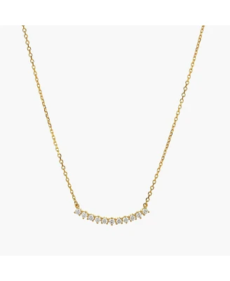 Bearfruit Jewelry Sterling Silver 18k Gold Plated Josephine Curved Bar Necklace