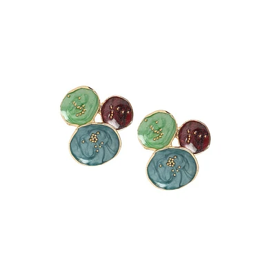 Sohi Women's The Medium Lilypad Stud Earrings