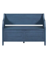 Slickblue Entryway Multifunctional Storage Bench with Safety Hinge for Secure Organization