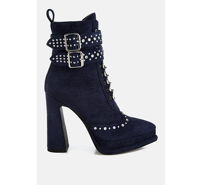 Punk Nomad Harness Detail Lace Up Boots