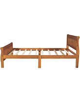 Slickblue Queen Wood Platform Bed Frame with Headboard and Sturdy Wooden Slat Support