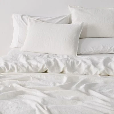 100 European Flax Linen Pillowcase Sham Set