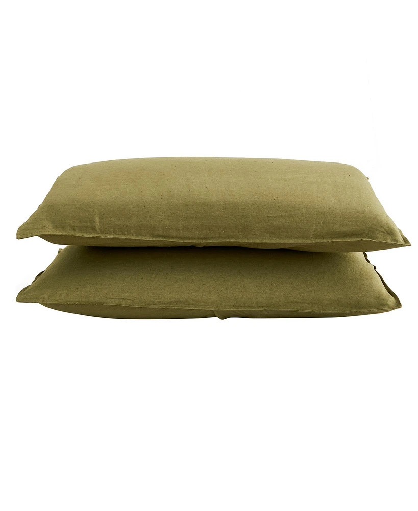 100% European Flax Linen 2 Pc Sham Set
