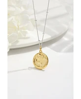 Vermeil Molten Round Disc Pendant Necklace