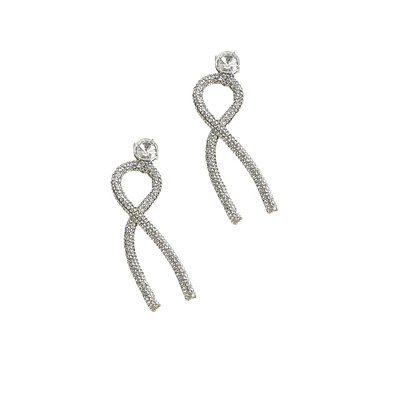 Sohi Women's Twisted Bling Drop Earrings