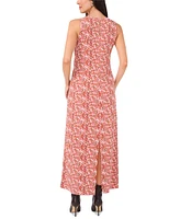 Vince Camuto Women's Printed Keyhole Sleeveless Maxi Dress