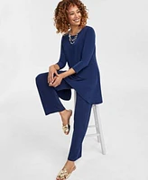 Jm Collection Womens Knit Swing Top Pull On Pants Exclusively At Macys