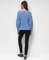 Dkny Women's V-Neck Long-Sleeve Rib-Knit Sweater
