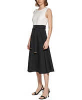 Calvin Klein Women's Belted A-Line Dress