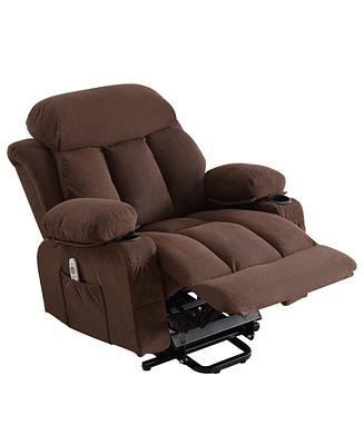 Boyel Living Power Lift Recliner Chair with Heat and Massage Electric Fabric Recliner Chair for Elderly