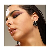 Sohi Women's The Tic-Tac-Toe Stud Earrings