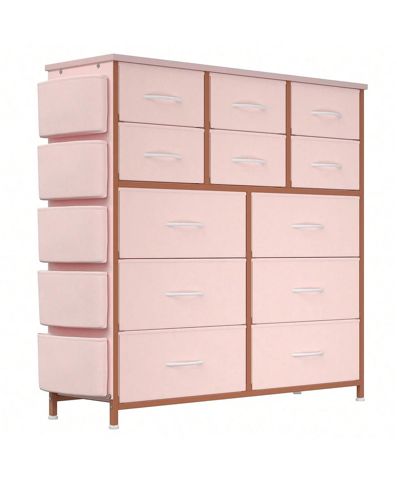 gaomon Dresser For Bedroom With 12 Drawer, Dressers & Chests Of Drawers For Hallway, Entryway, Storage Organizer Unit With Fabric, Sturdy Metal Frame,