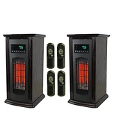 LifeSmart LifePro 1500W Infrared Quartz Indoor Tower Space Heater, Black (2 Pk)