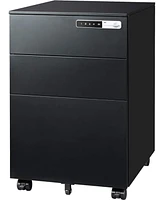 Devaise 3-Drawer Mobile File Cabinet with Smart Lock, Pre-Assembled Steel Pedestal Under Desk