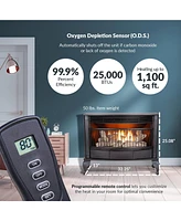 ProCom Heating ProCom 25,000 Btu Dual Fuel Ventless Fireplace with Programmable Remote Control