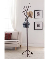 Kings Brand Furniture Metal Hall Tree Freestanding Coat & Hat Rack with Branches, Bronze