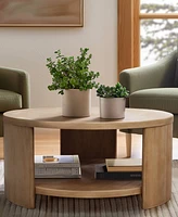 Ink+Ivy 36" Wood Skye Wide Round Coffee Table with Shelf