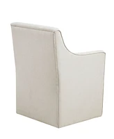 Madison Park Charlotte 24.5"W Skirted Dining Arm Chair with Casters