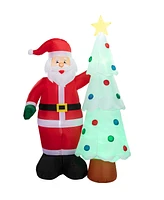 Mr. Christmas 7 ft. Outdoor Santa and Tree Lit Inflatable