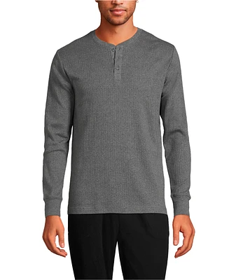 Lands' End Big & Tall Knit Rib Pajama Henley