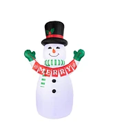 Mr. Christmas 10 ft. Outdoor Merry Snowman Lit Inflatable