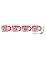 Mr. Christmas Espresso Santa Mugs, Set of 4