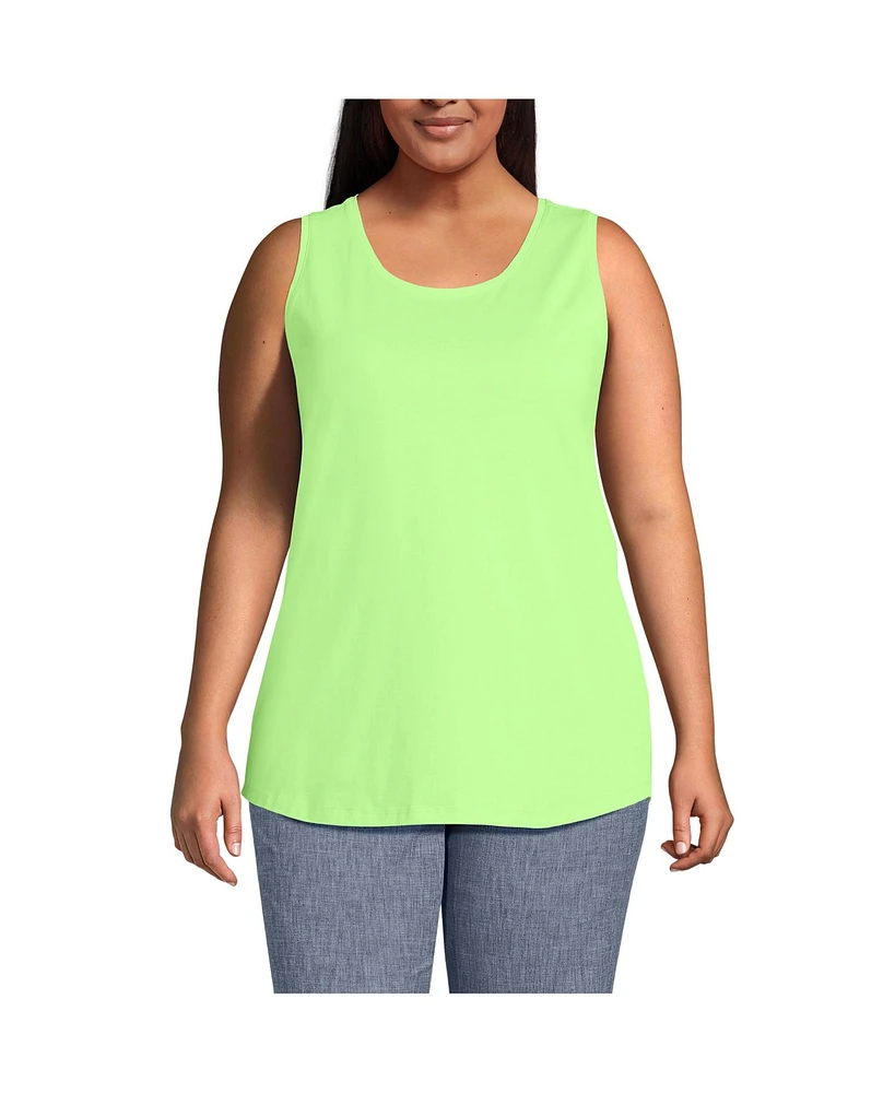 Lands' End Women's Plus Size Supima Cotton Tunic Tank Top