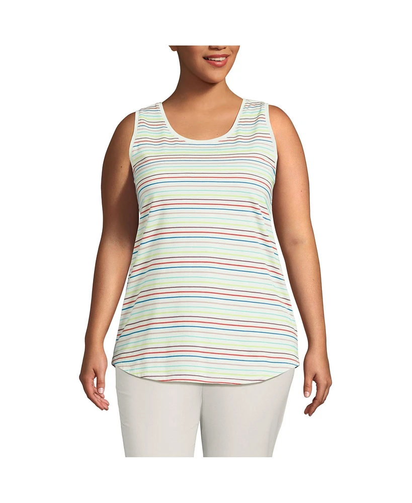 Lands' End Plus Size Supima Cotton Tunic Tank Top