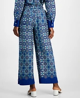 Nautica Jeans Women's Foulard-Print Straight-Leg Pants