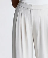 Kenneth Cole Women's High-Rise Fly-Front Triple-Pleat Wide-Leg Pants